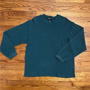 vintage forest green waffle sweater